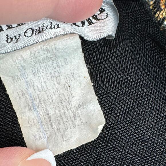 Vintage 90's Ronni Nicole by Oudia Black & Gold Glitter Cardigan Jacket Large - Picture 13 of 13